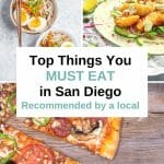 San Diego Food: Check this out to find out which foods you absolutely MUST try when visiting San Diego. From Thai to Mexican, pick your favorite must-try. #sandiegotrip #sandiegotravel #sandiegoitinerary #traveltips #travel #californiatrip #californiatravel #socallifestyle #socaltravel #sandiego #sandiegocalifornia #california #socal #southerncalifornia #foodinsandiego #tacotuesday #sandiegoexplorer