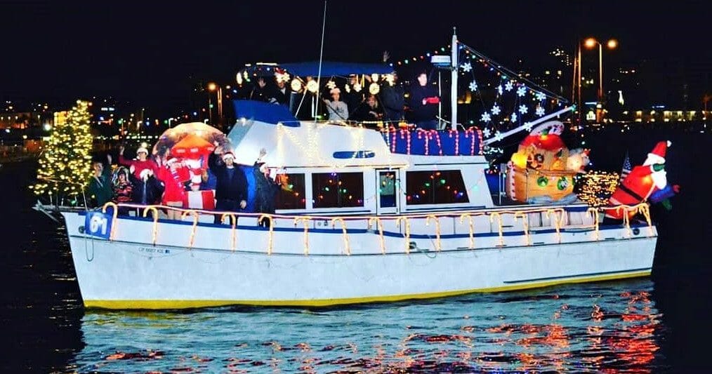 San Diego Bay Parade of Lights Boat with Christmas lights and decoration