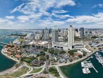 Aerial View of San Diego Downtown and waterfront
