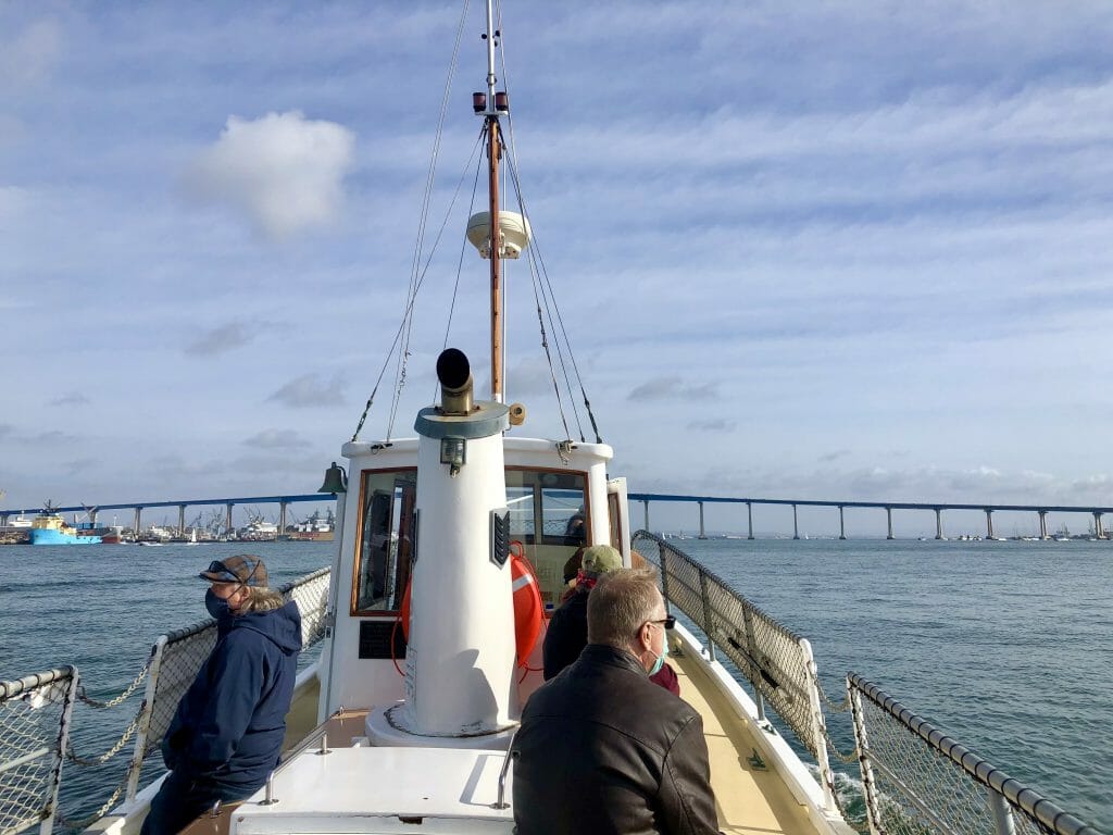 Historic Bay Cruise on the Pilot with the  Coronado Bay Bridge in the background