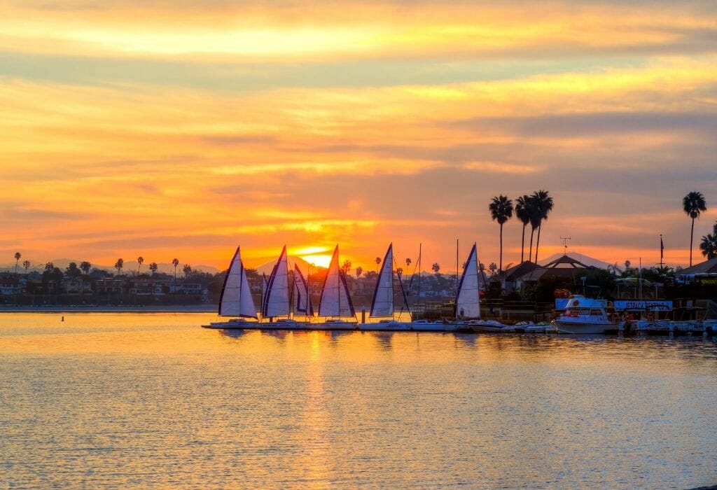 Sunset over Mission Bay San Diego