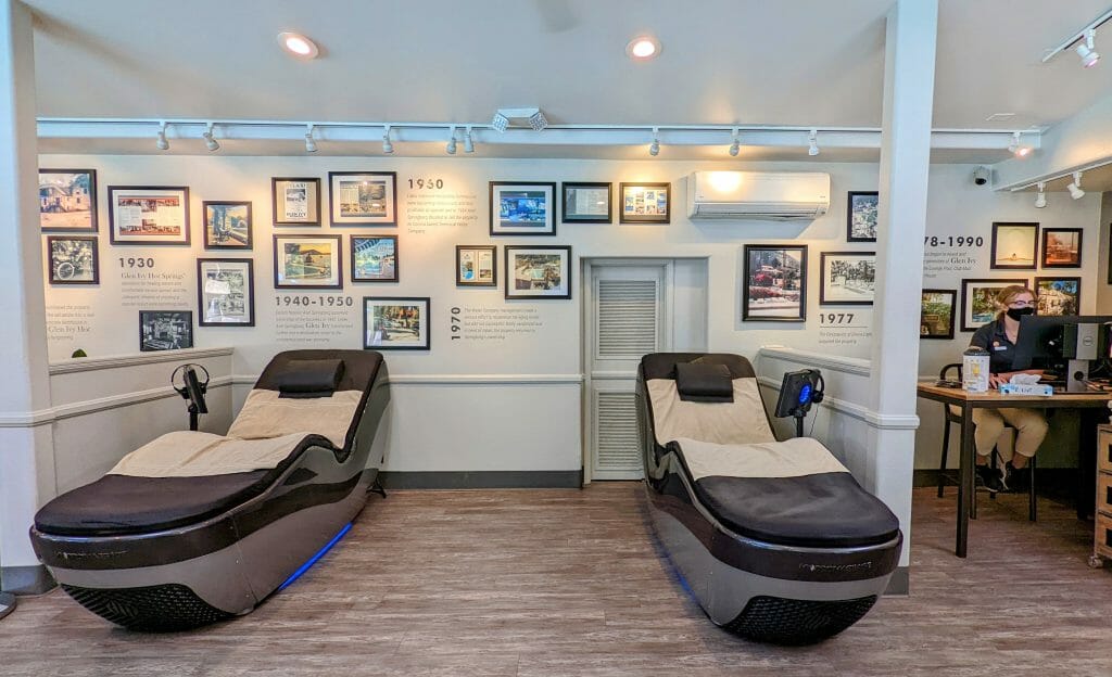 Two Hydromassage chairs at Glen Ivy Hot SpringsSpa
