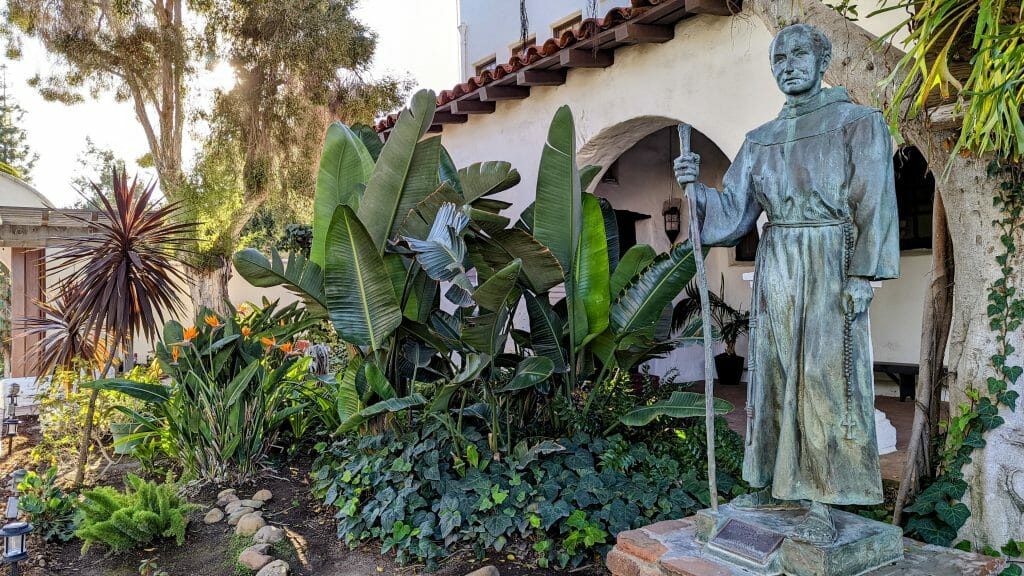 Junipero Serro statue at San Diego Mission Garden