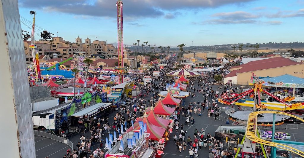 Aerial view over san Diego County Fair