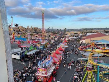 Aerial view over san Diego County Fair