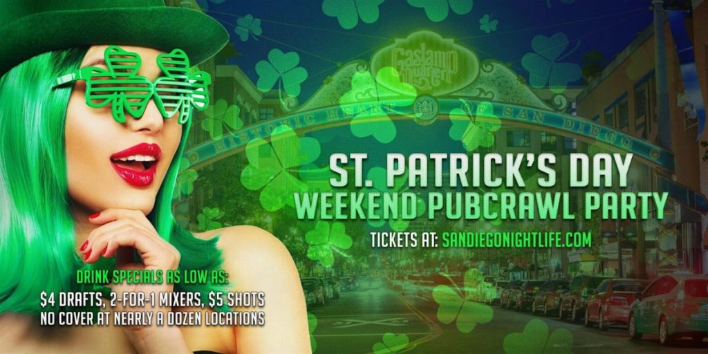 San Diego St Patricks Day Pub Crawl Flyer