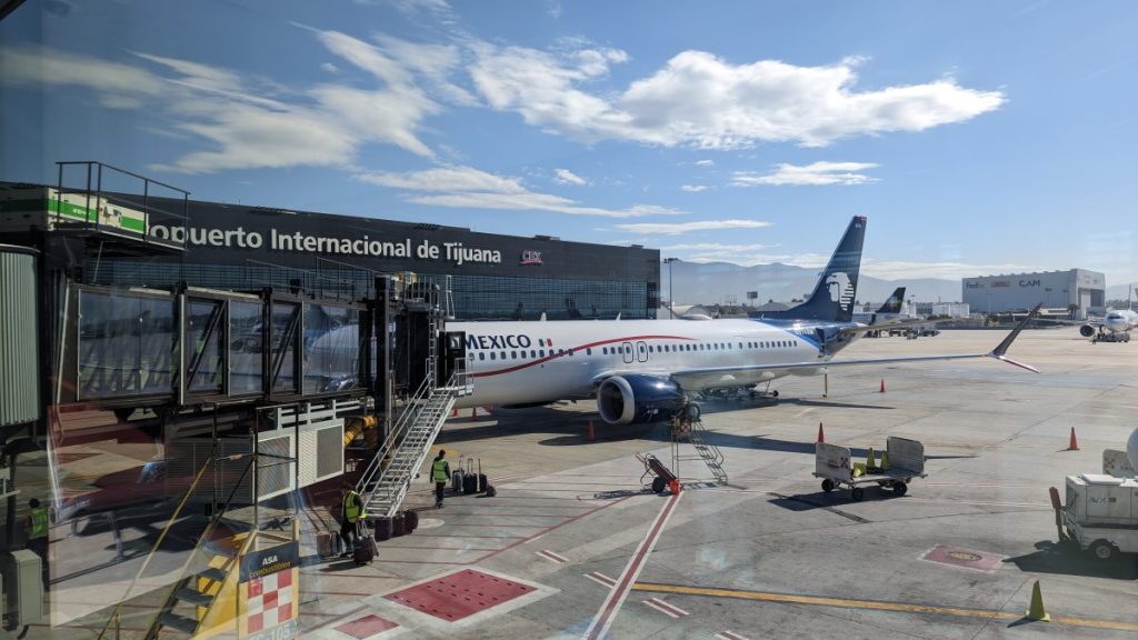 AeroMexico Plane at Tijuana Airport